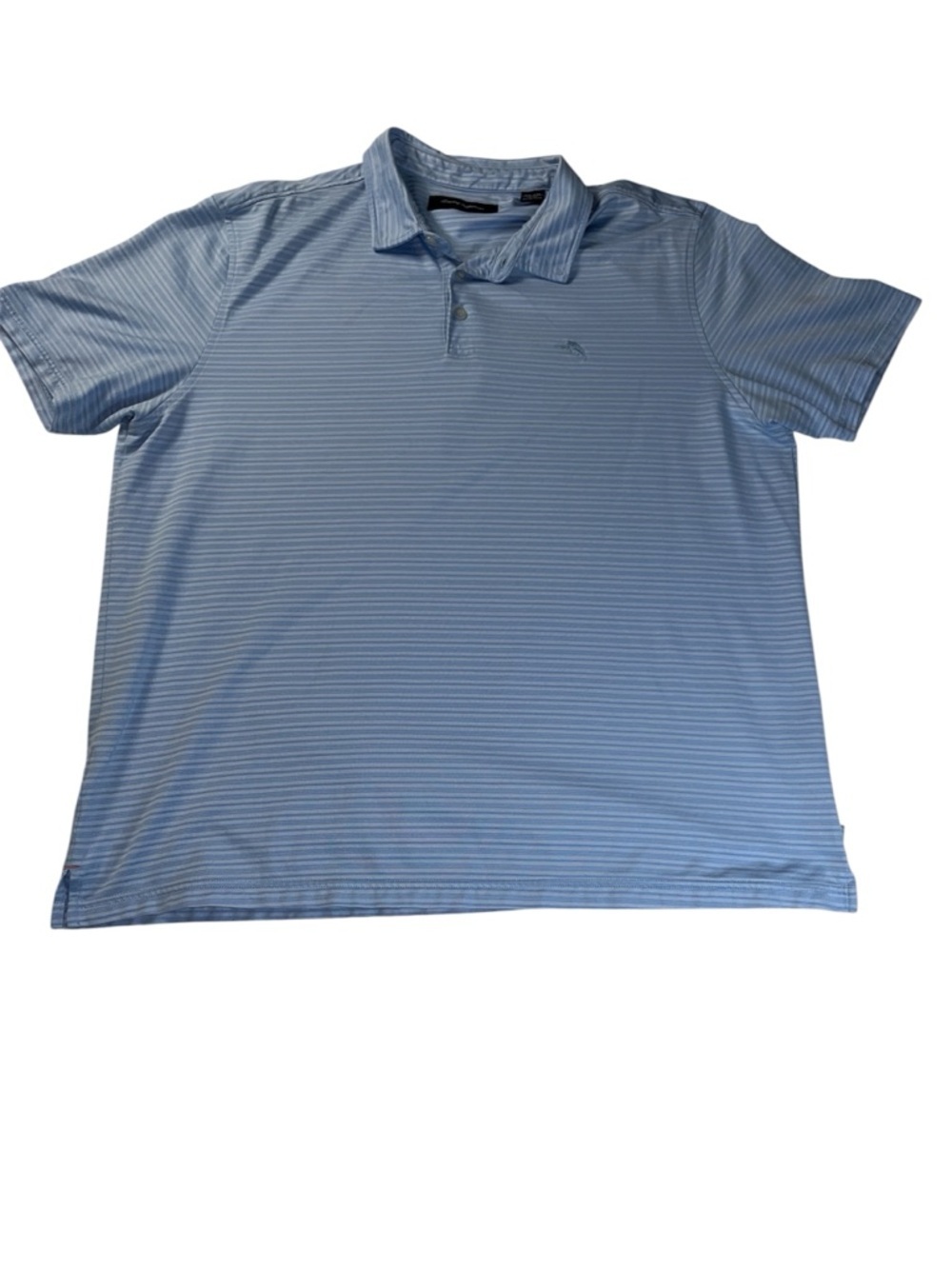 Tommy Bahama Men's XXL Blue Striped Polo Shirt Coastal Golf Resort Nautical